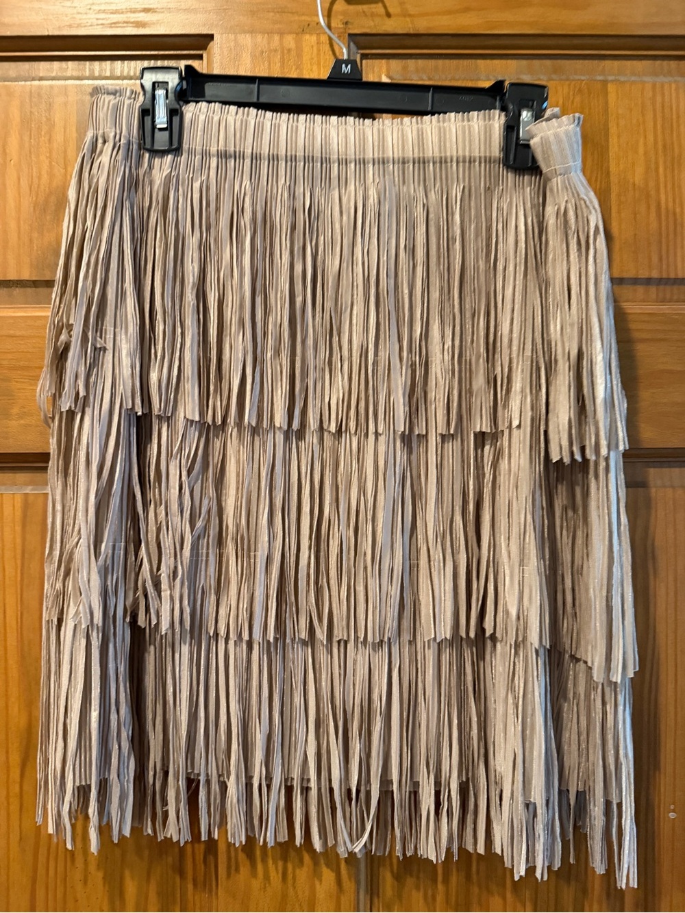 Sz xl Fringe Tiered Women’s Skirt - Beige